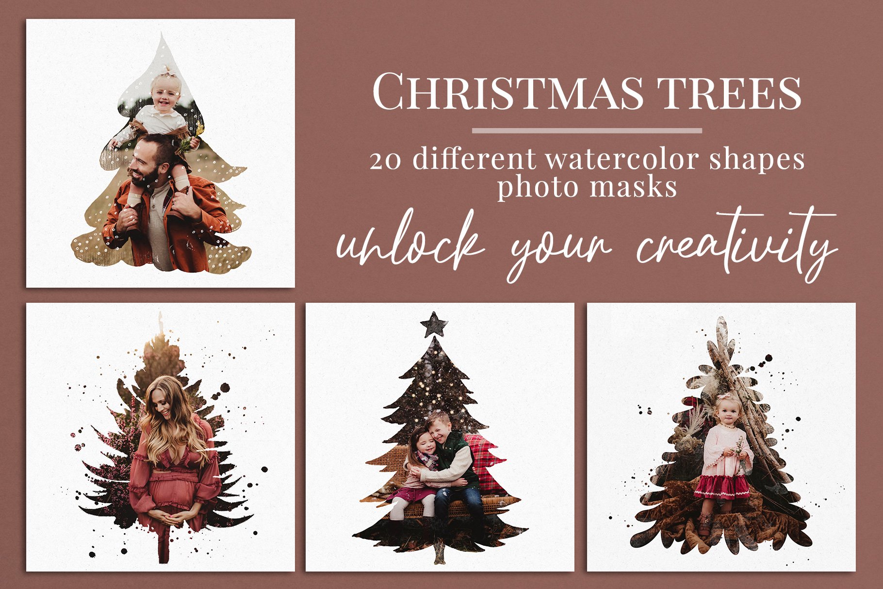 Christmas trees photo maskscover image.