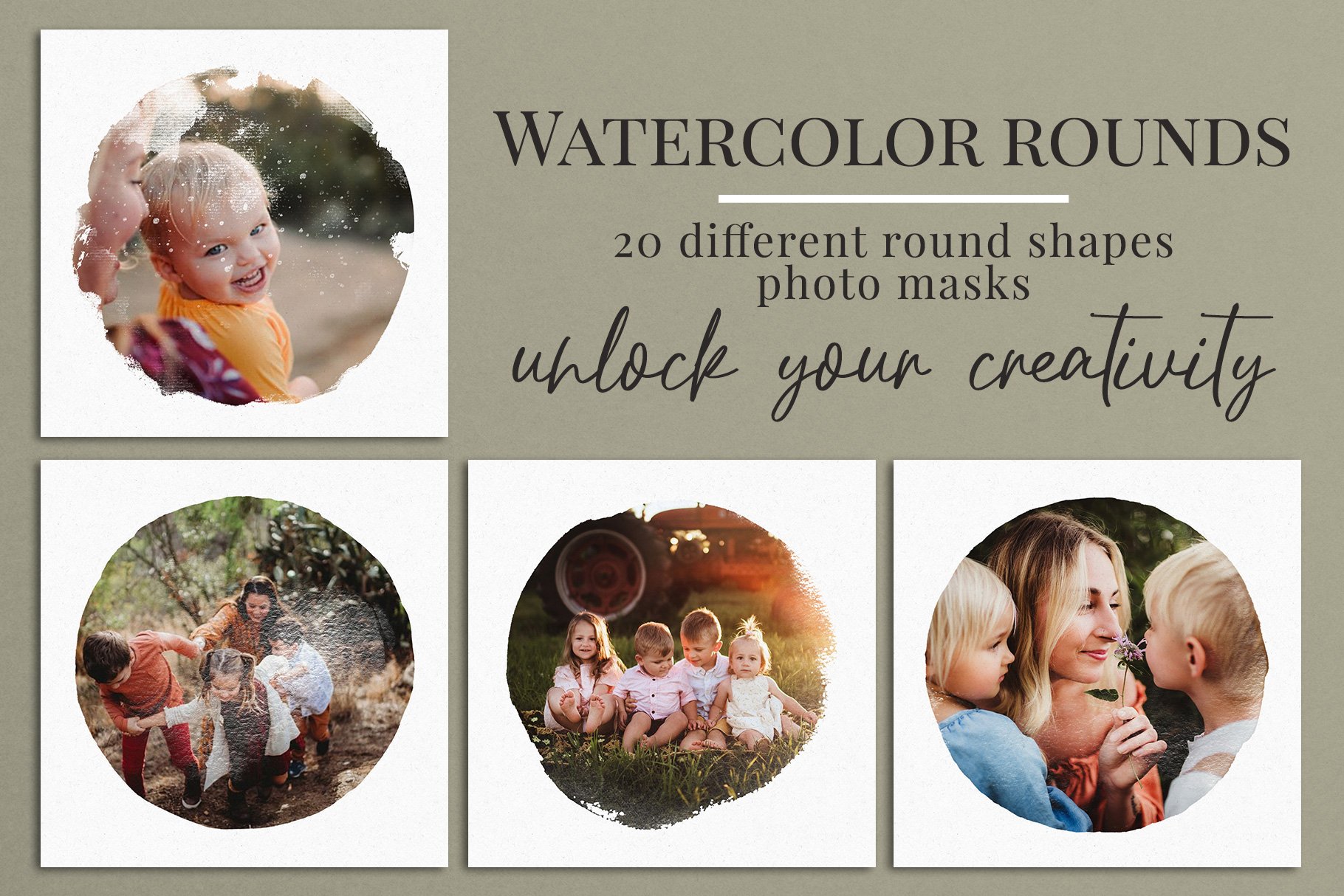 Watercolor rounds photo maskscover image.