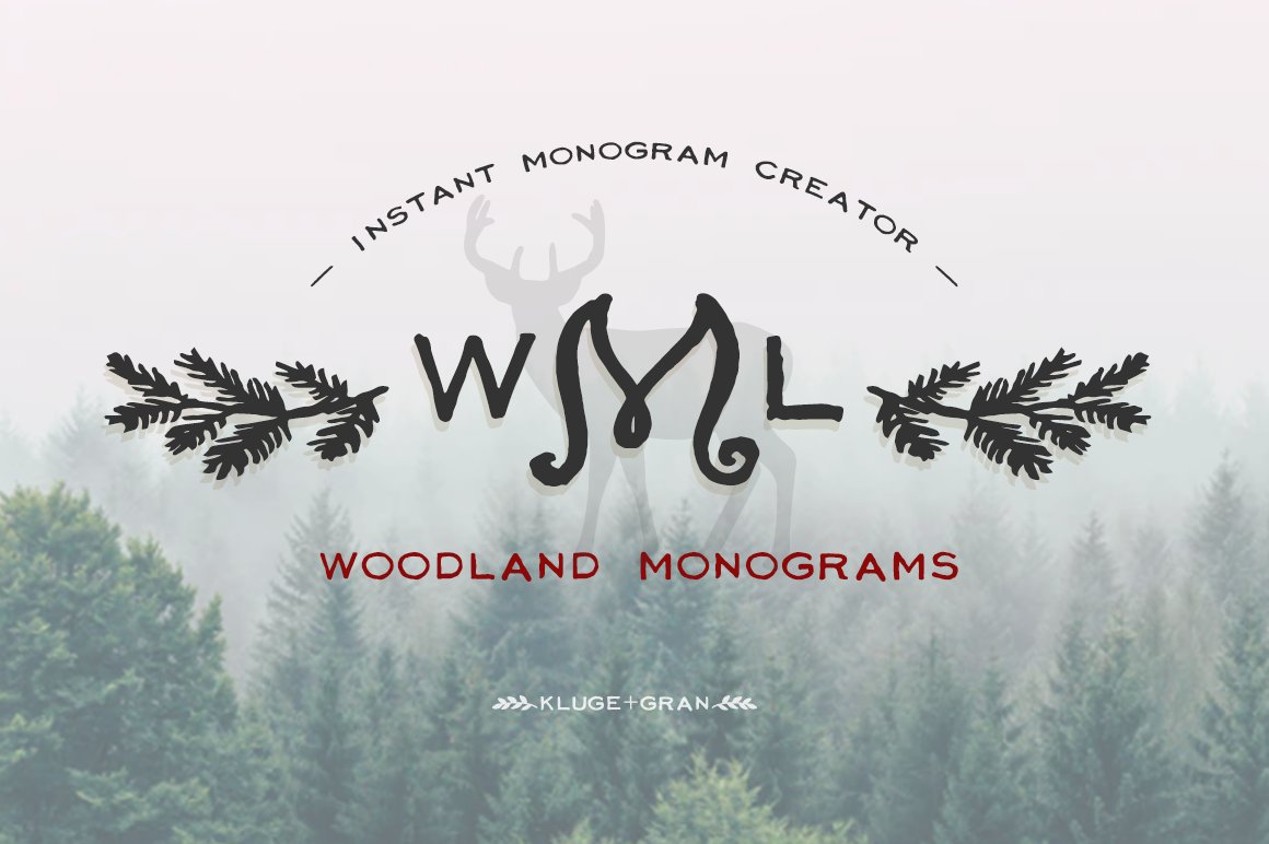 Woodland Monograms Font cover image.
