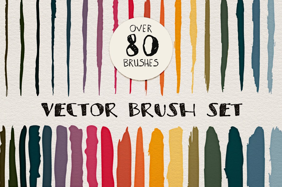 Vector Paint Brush Collection Pluscover image.