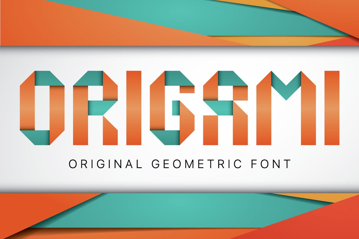 Origami geometric typeface cover image.