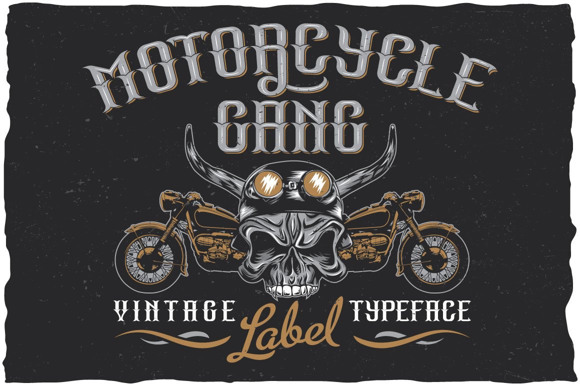 Motorcycle Gang label font cover image.