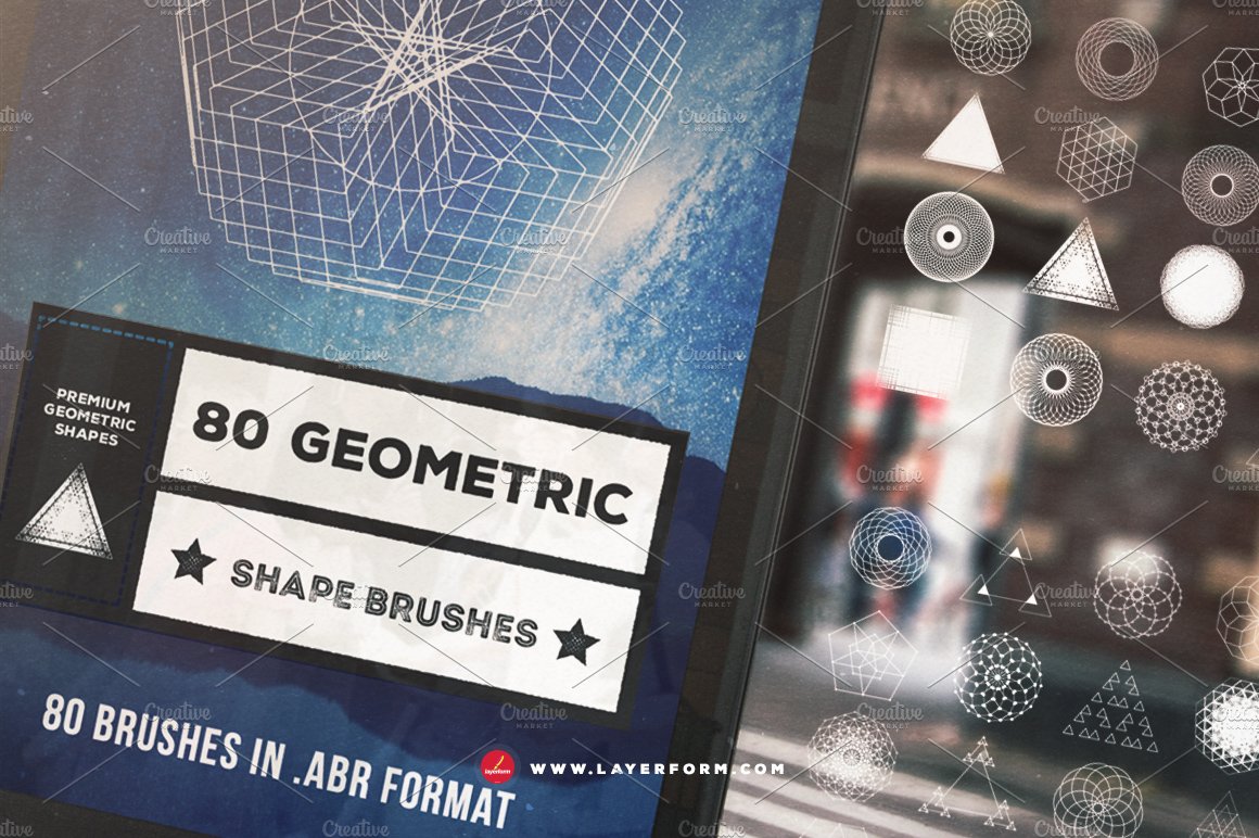 80 Geometric Shape Brushescover image.