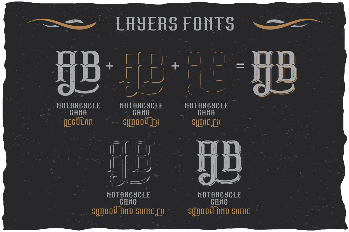 Motorcycle Gang label font preview image.