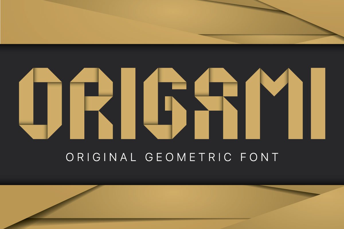 Origami geometric typeface preview image.