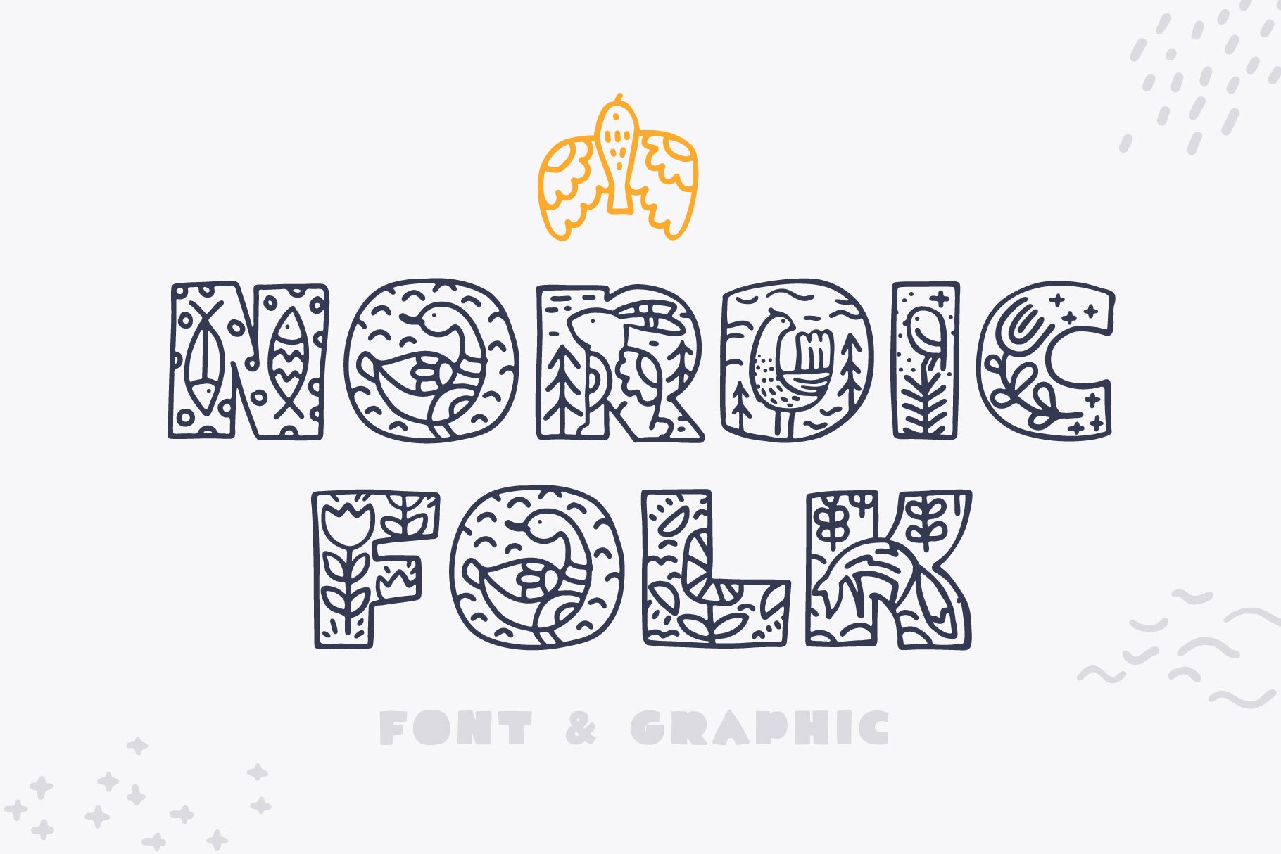 NordicFolk fonts & graphic set cover image.