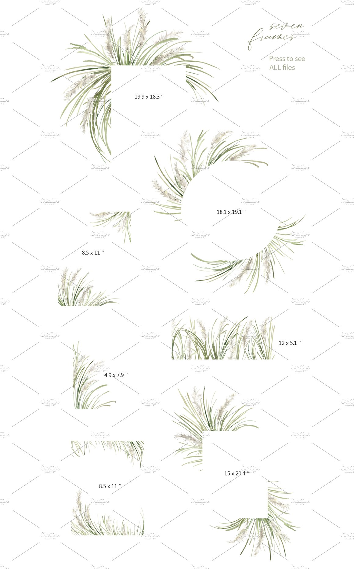 Bunch of green plants on a white background.