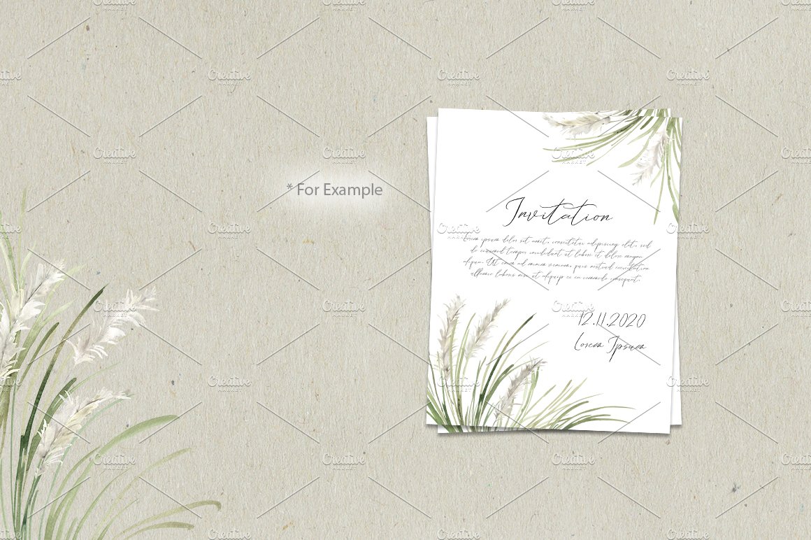 Wedding card with a floral design on it.