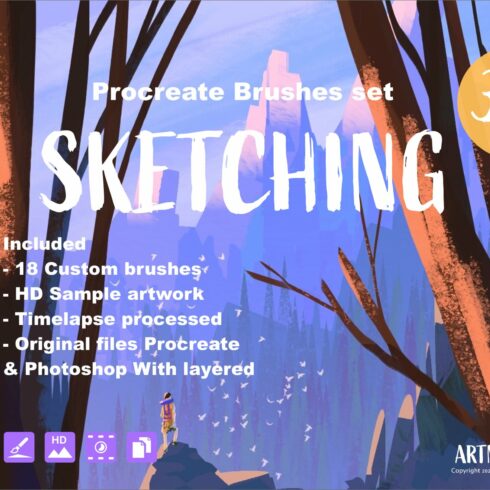 Procreate Brushes set : Sketchingcover image.