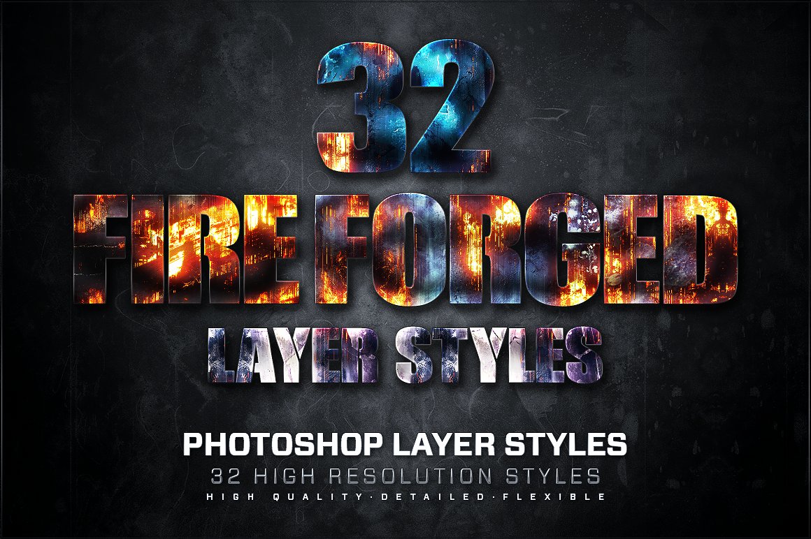 32 Fire Forged Layer Styles 1cover image.