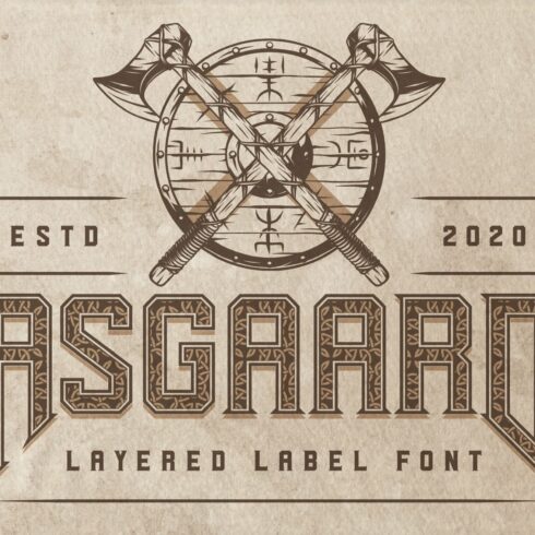 Asgaard layered label font cover image.