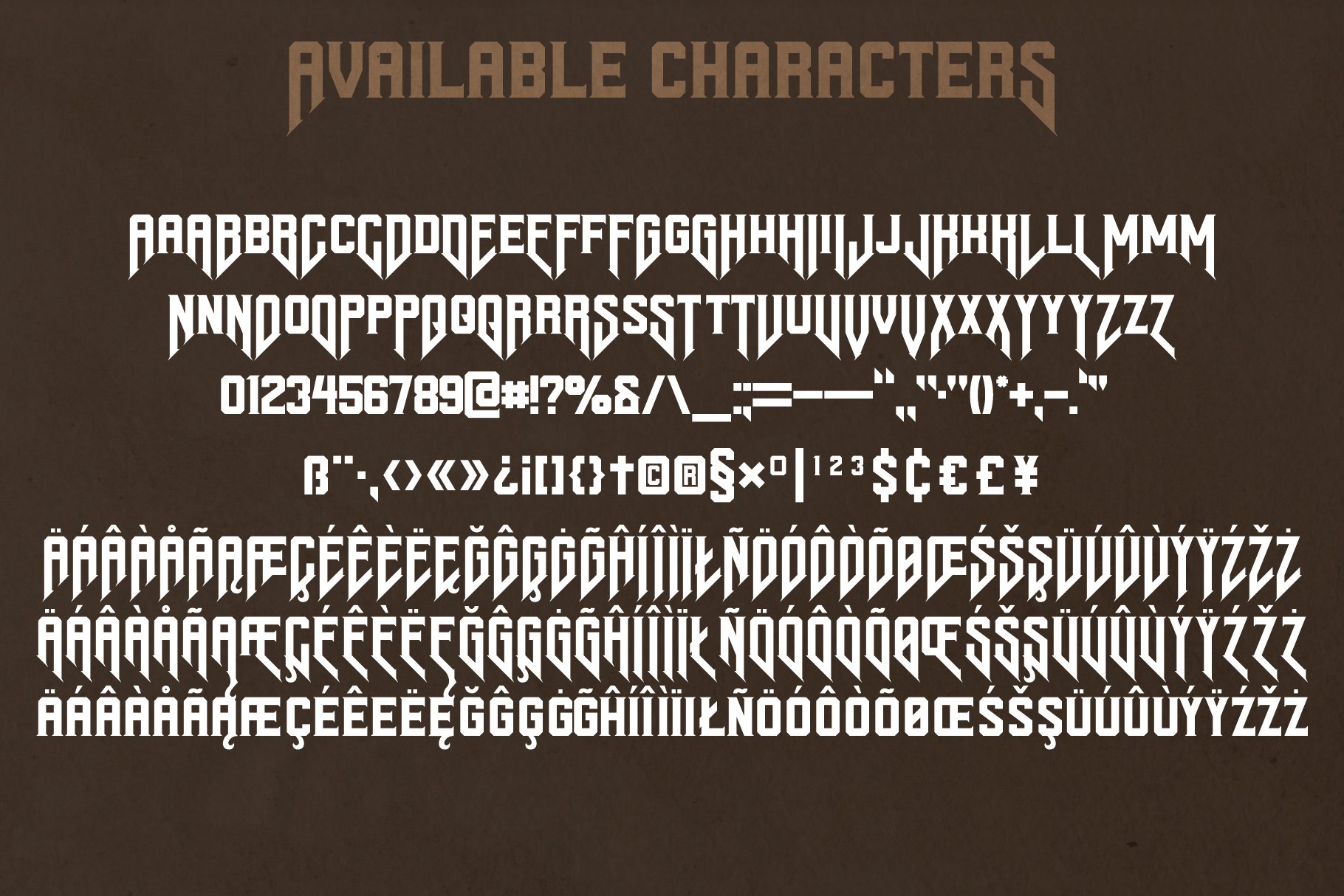 Asgaard layered label font preview image.