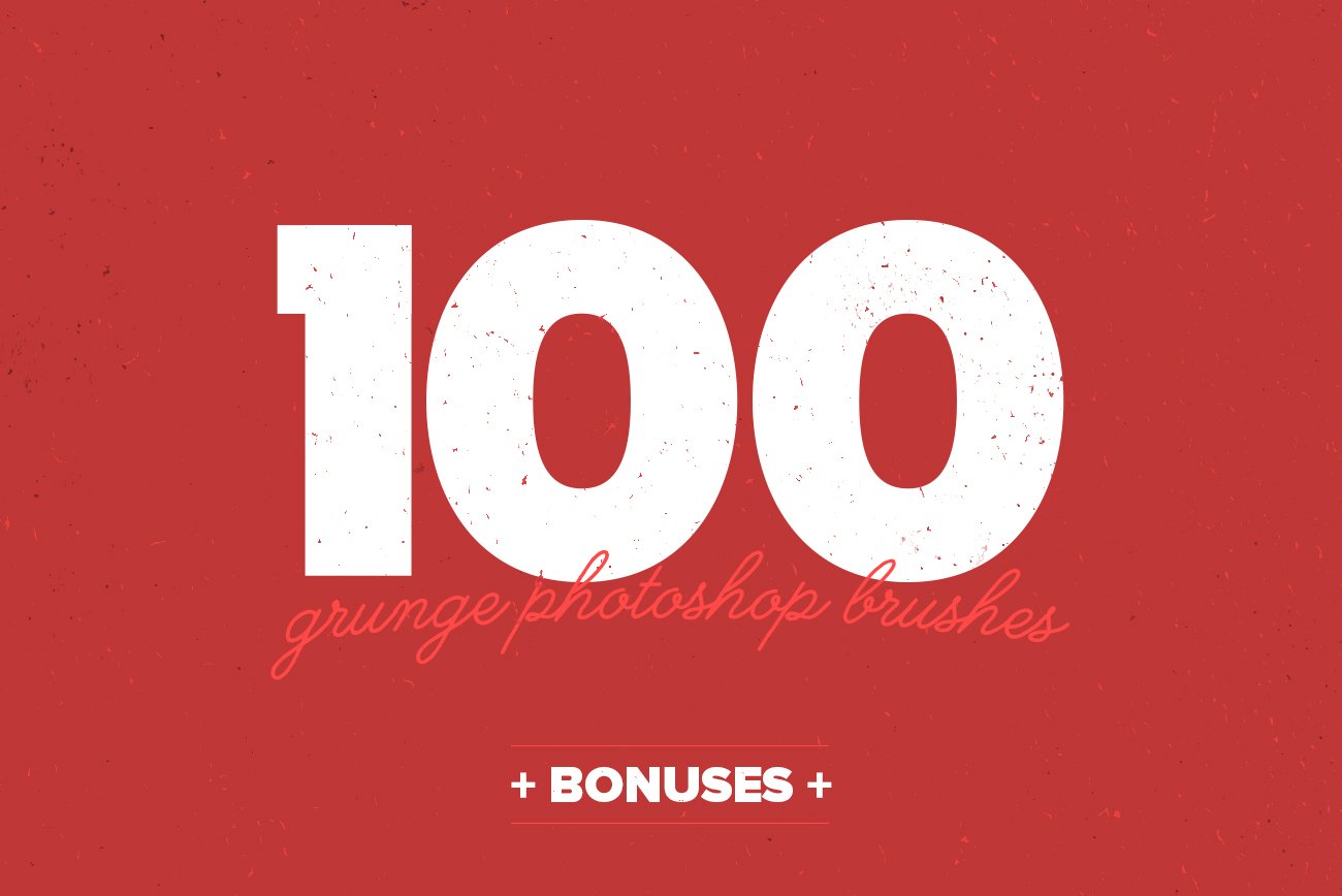 100 Grunge PS Brushes + Bonusescover image.