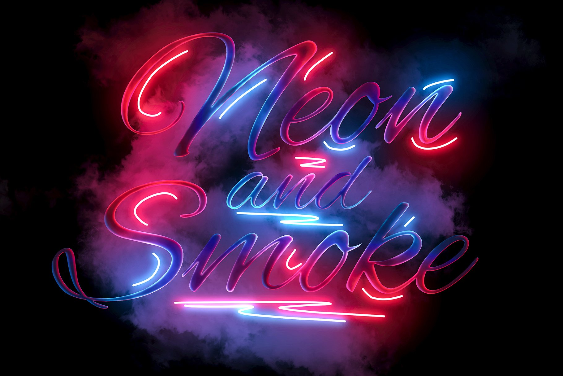 Neon and Smoke Photoshop Effectcover image.