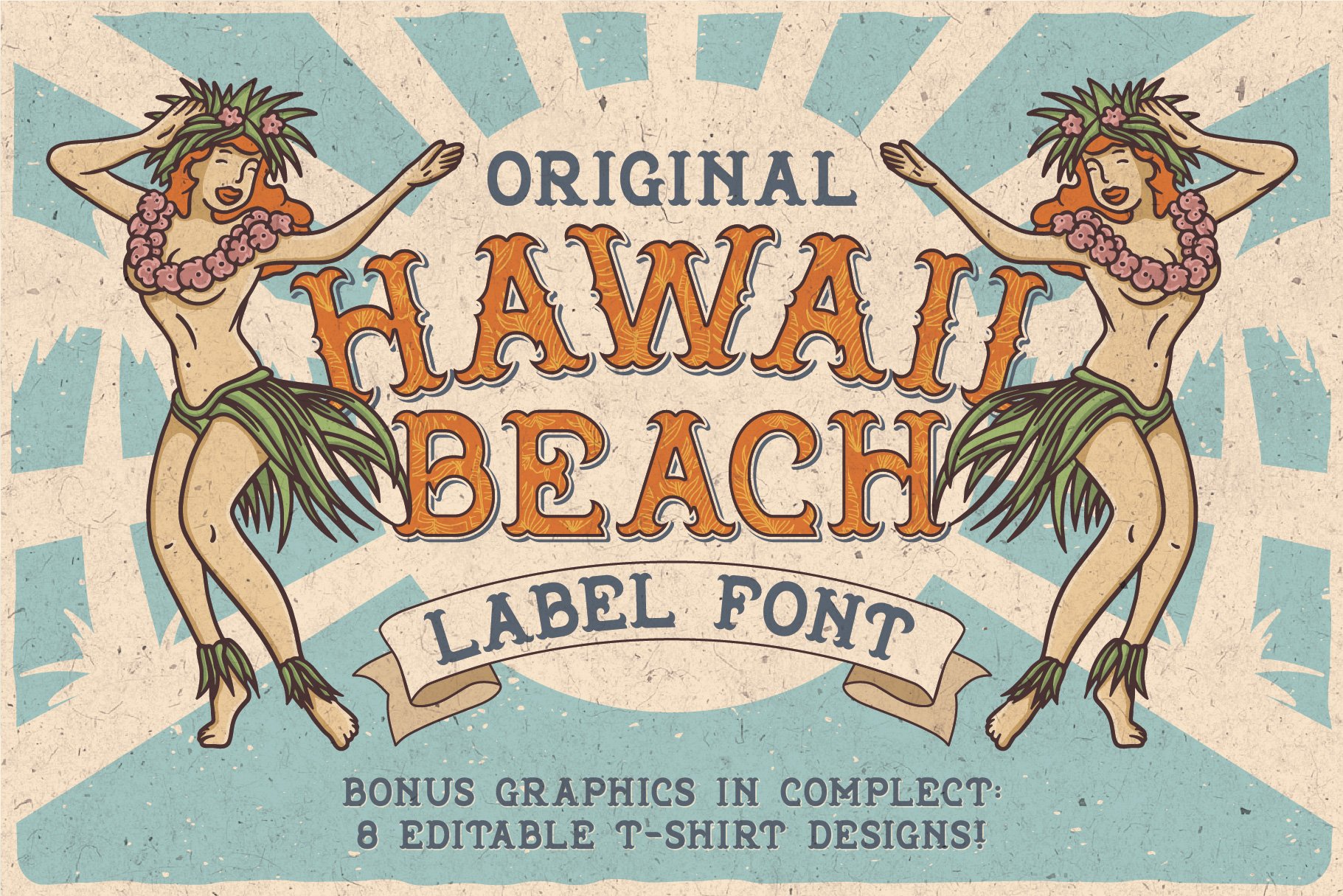 Hawaii Beach. Font & T-shirts cover image.
