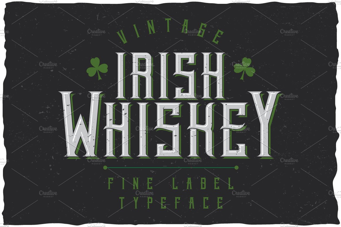 Irish Whiskey Vintage Label Typeface cover image.