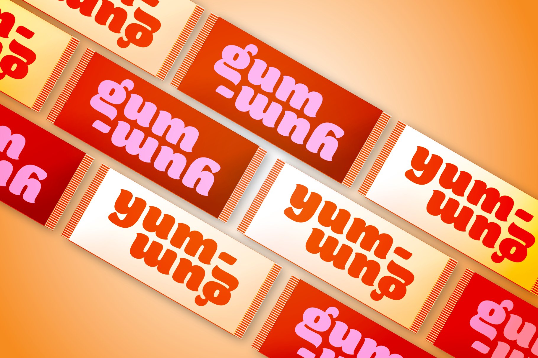 Orangina Chubby Font preview image.