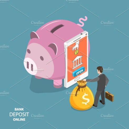 A man putting money into a piggy bank.