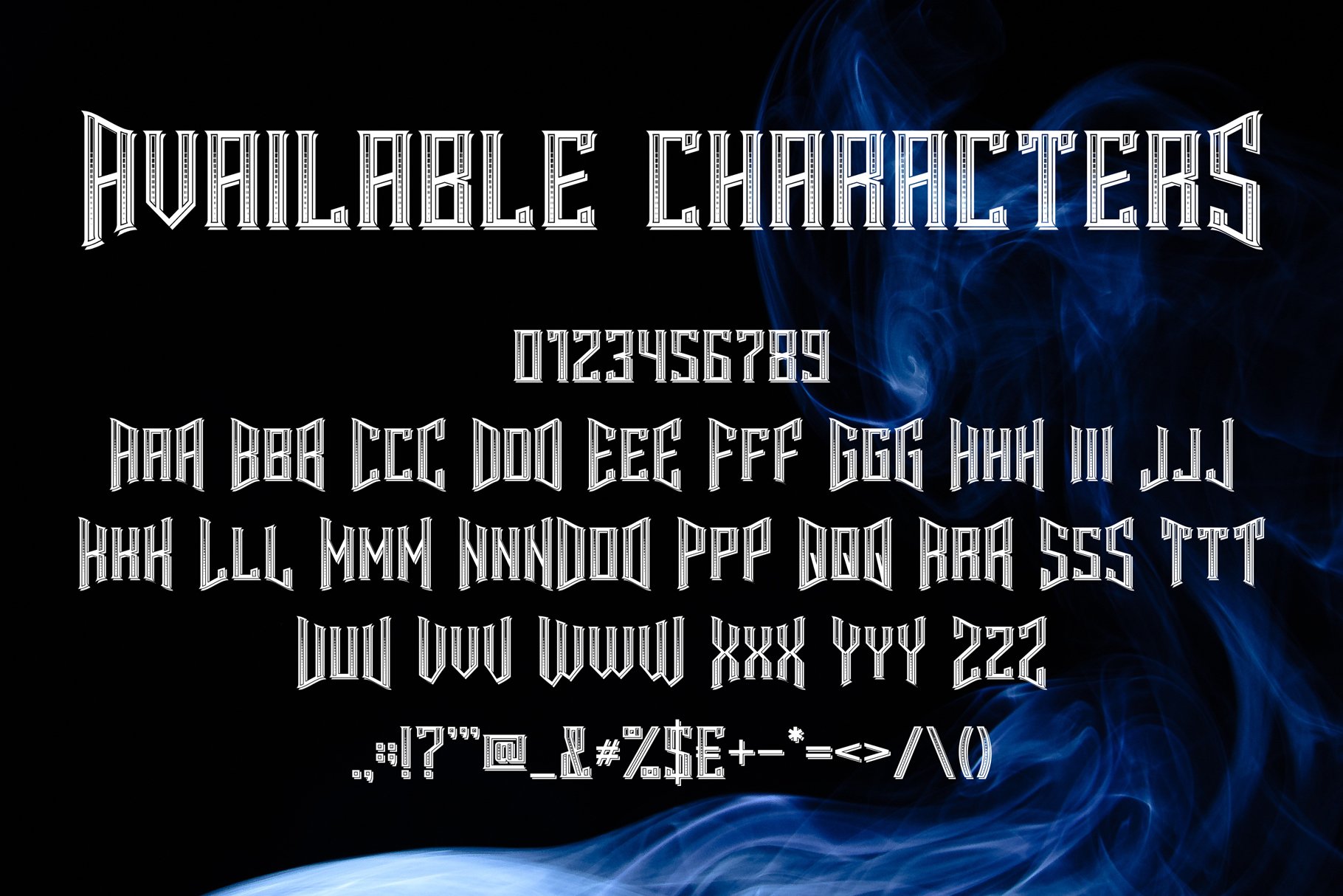 Smokers typeface preview image.