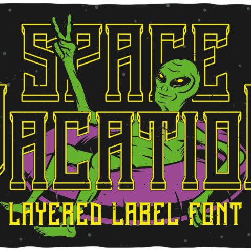 Space Vacation layered font cover image.