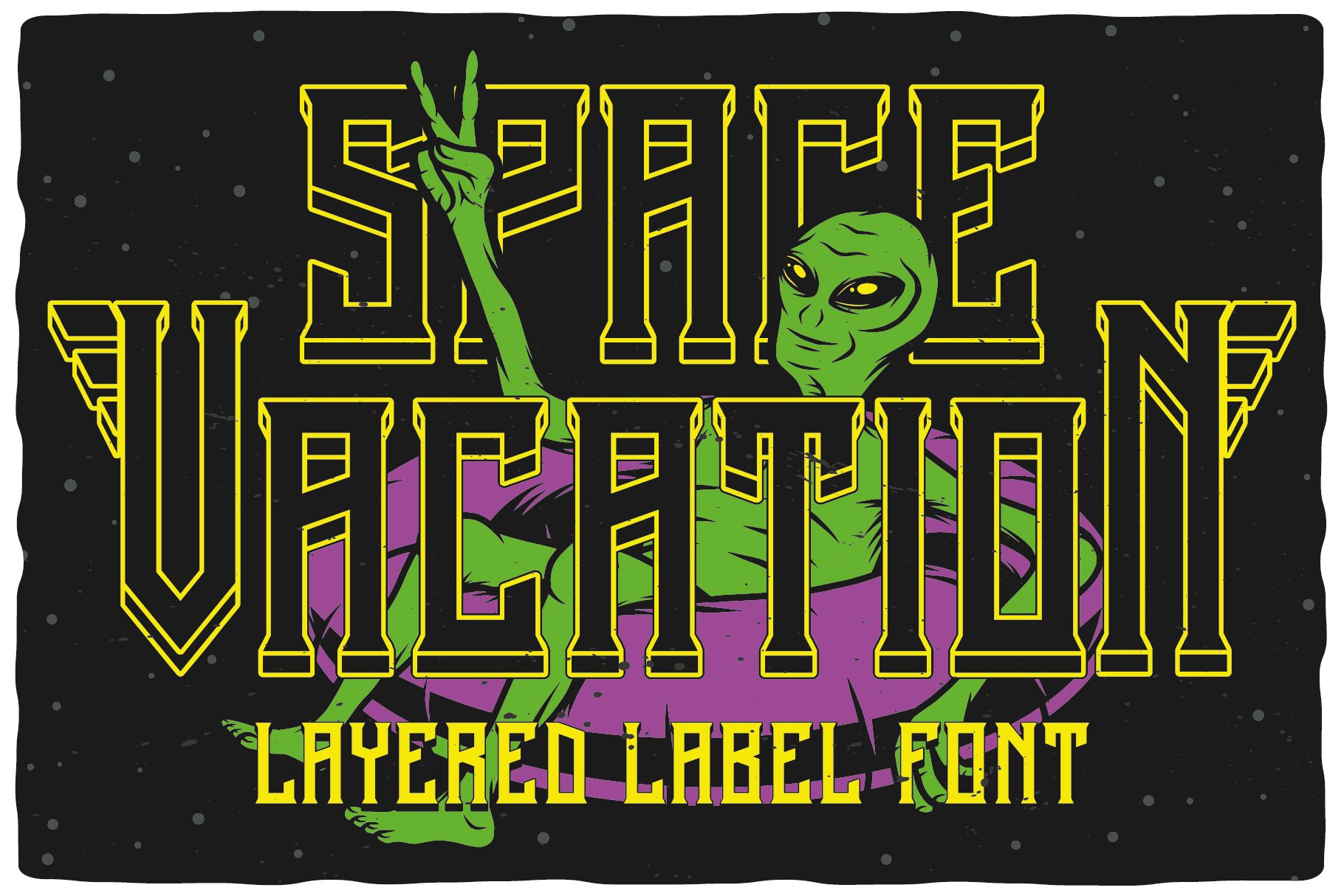 Space Vacation layered font cover image.