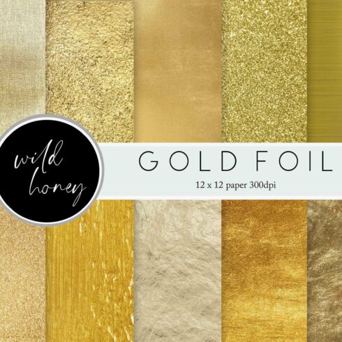 Gold Foil Digital Paper Packcover image.