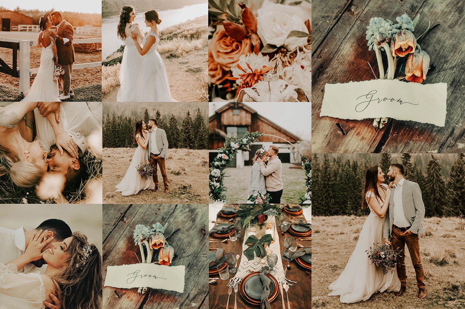 10 EARTHY WEDDING LR MOBILE PRESETScover image.