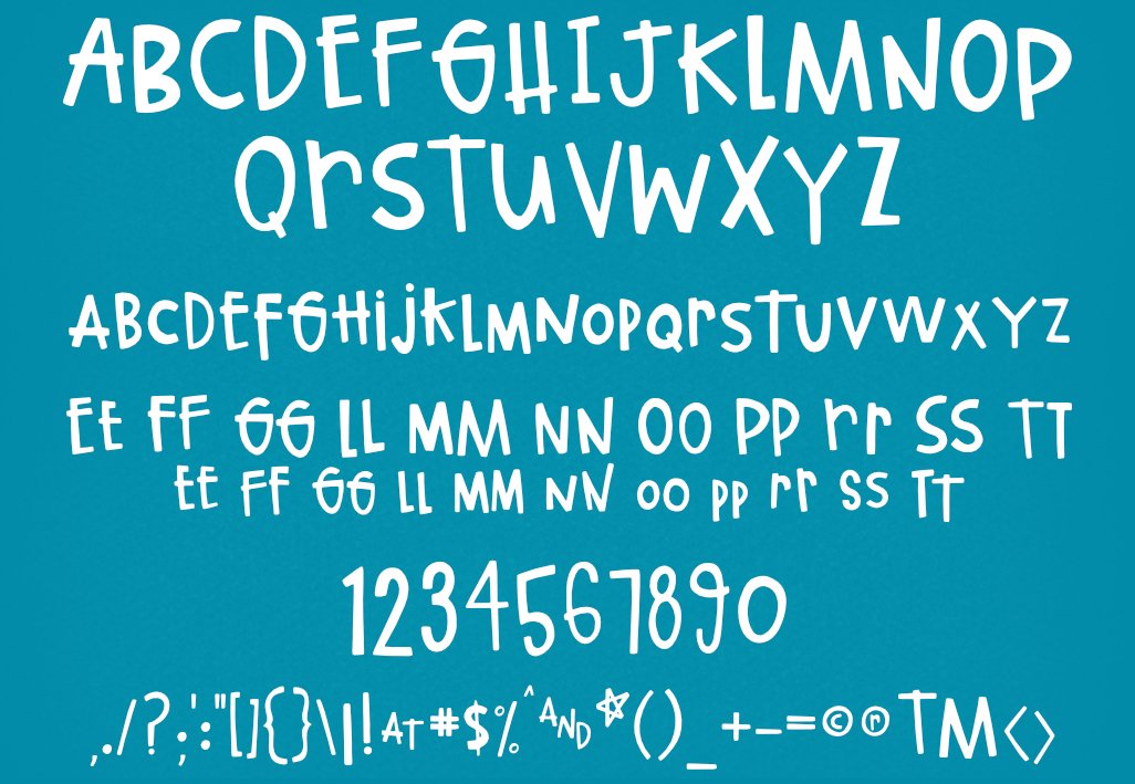 Quirky Hand-lettered Font preview image.