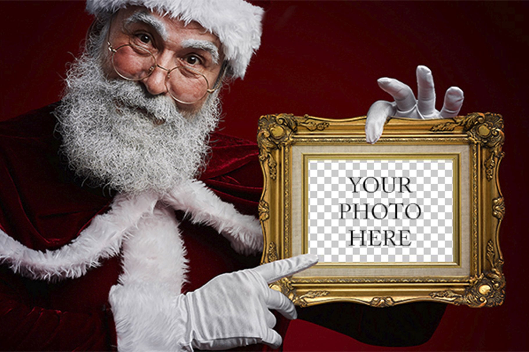 Santa with Frame Backdrop, PNGpreview image.