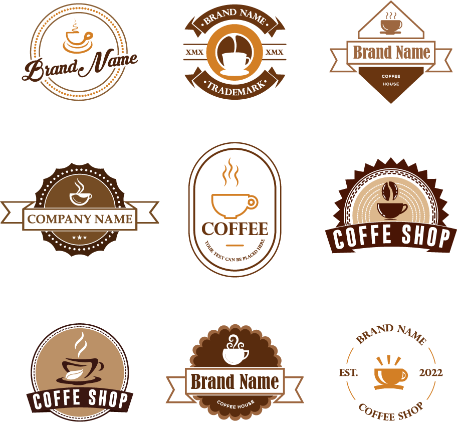 coffe shop logo collection 256