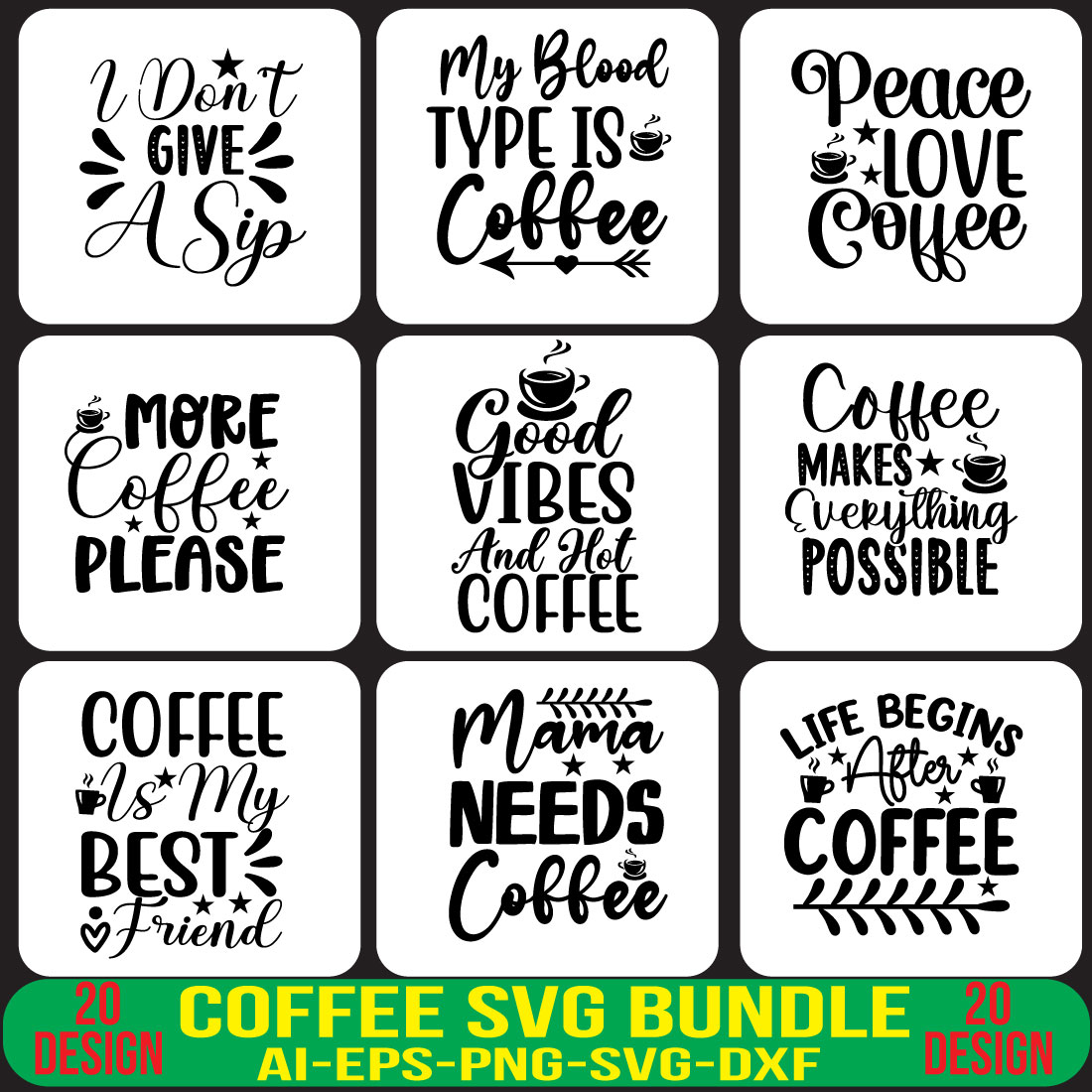 Coffee & Tea Bar SVG DXF PNG EPS