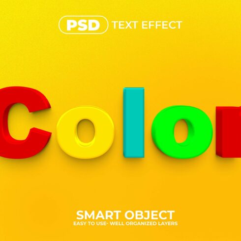 Color 3D Editable psd Text Effectcover image.