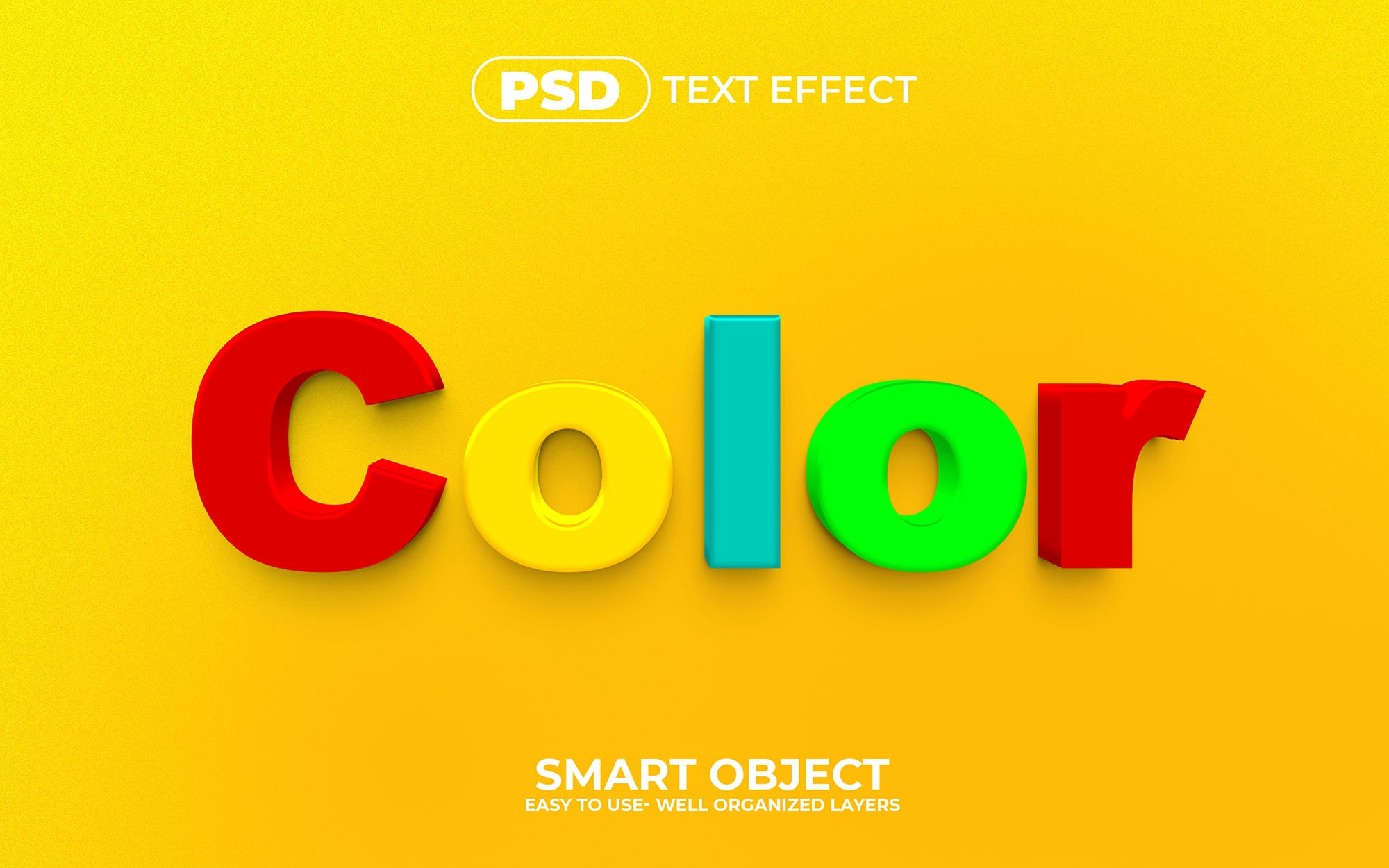 Color 3D Editable psd Text Effectcover image.