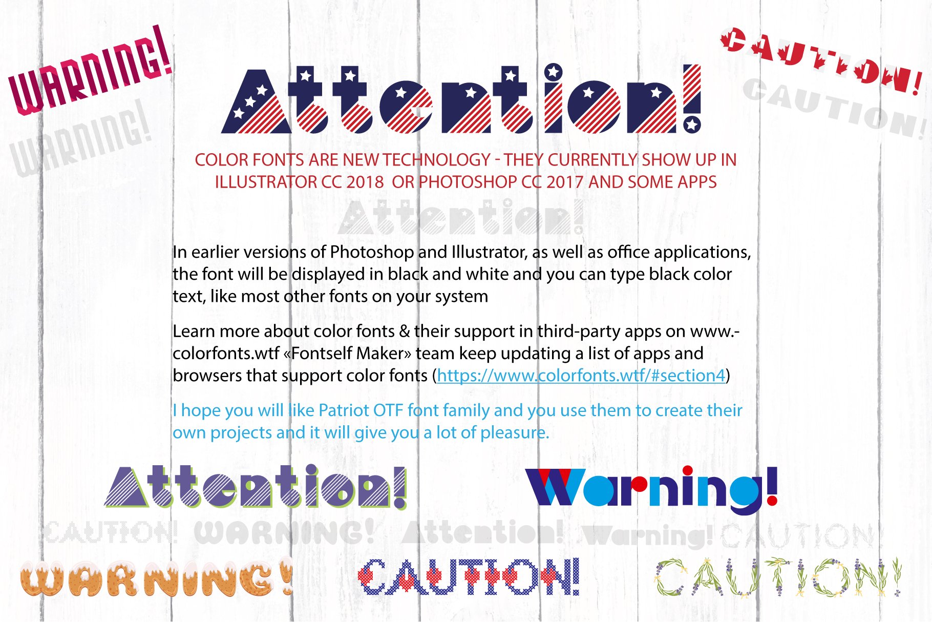 color font warning 118