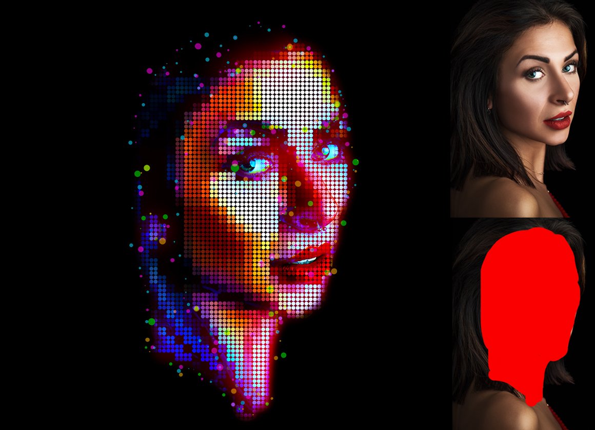4D Color Pixel Portrait Actionpreview image.