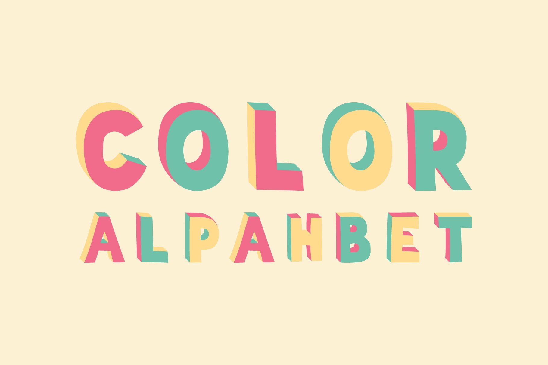 Vector Alphabet. Color cover image.