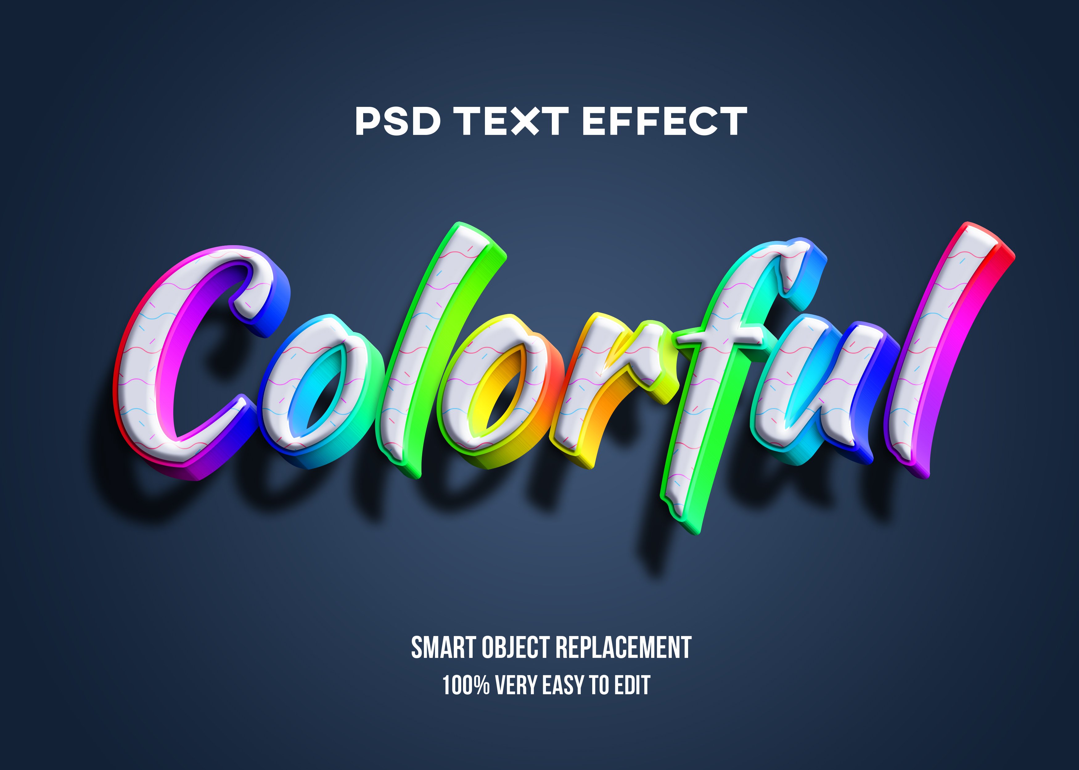 Colorful 3D Editable Text Effect Psdcover image.