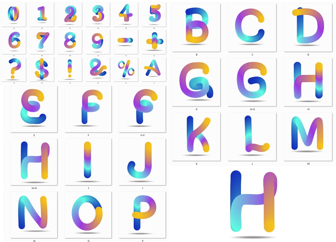 colorful font 3 449