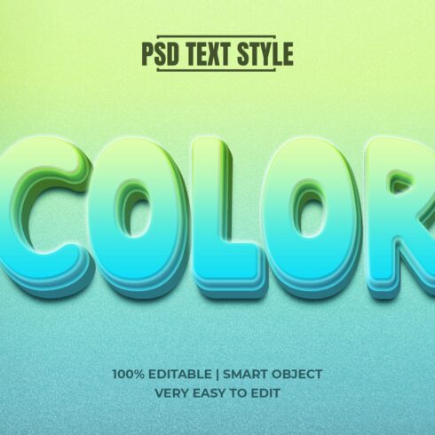 Colorful 3D Text Effect PSD Mockupcover image.