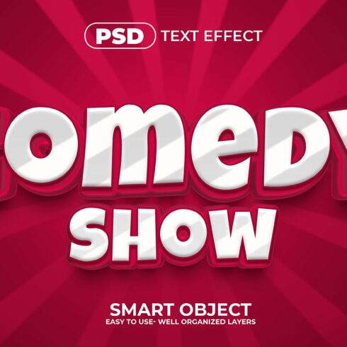 Comedy Show 3D Editable Text Effectcover image.