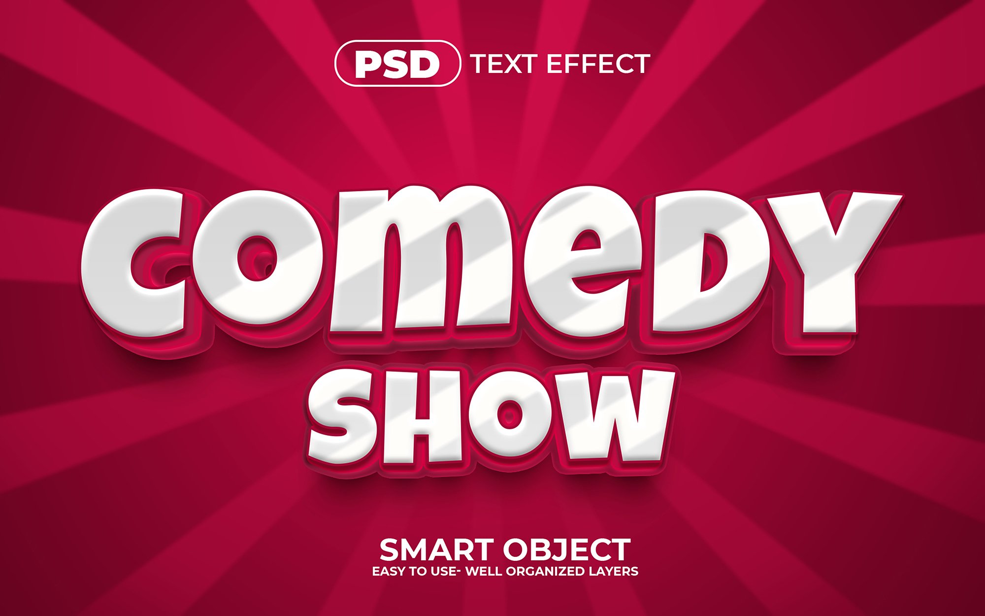 Comedy Show 3D Editable Text Effectcover image.