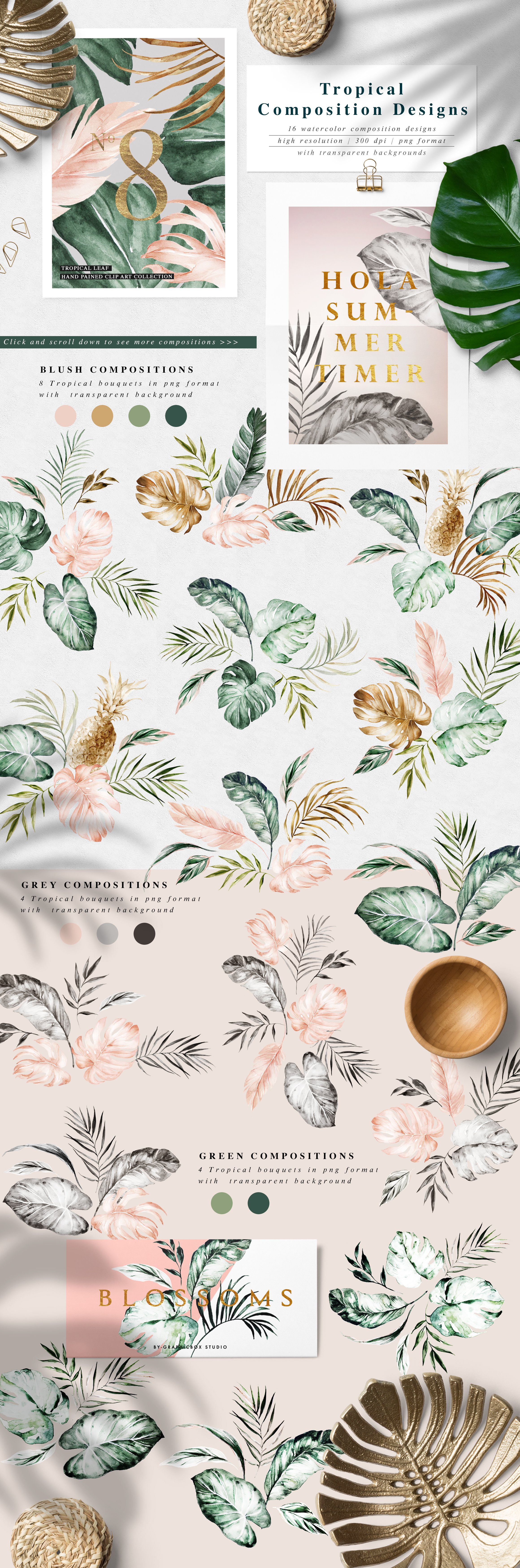 Wallpaper with a variety of plants and leaves on it.