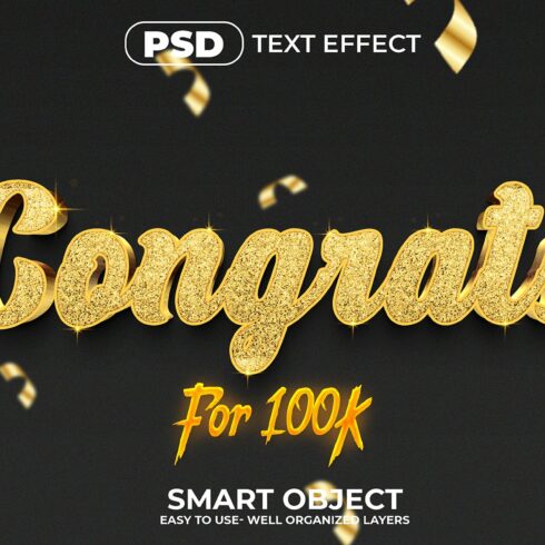 Congrats 3d Editable Text Effect Stycover image.