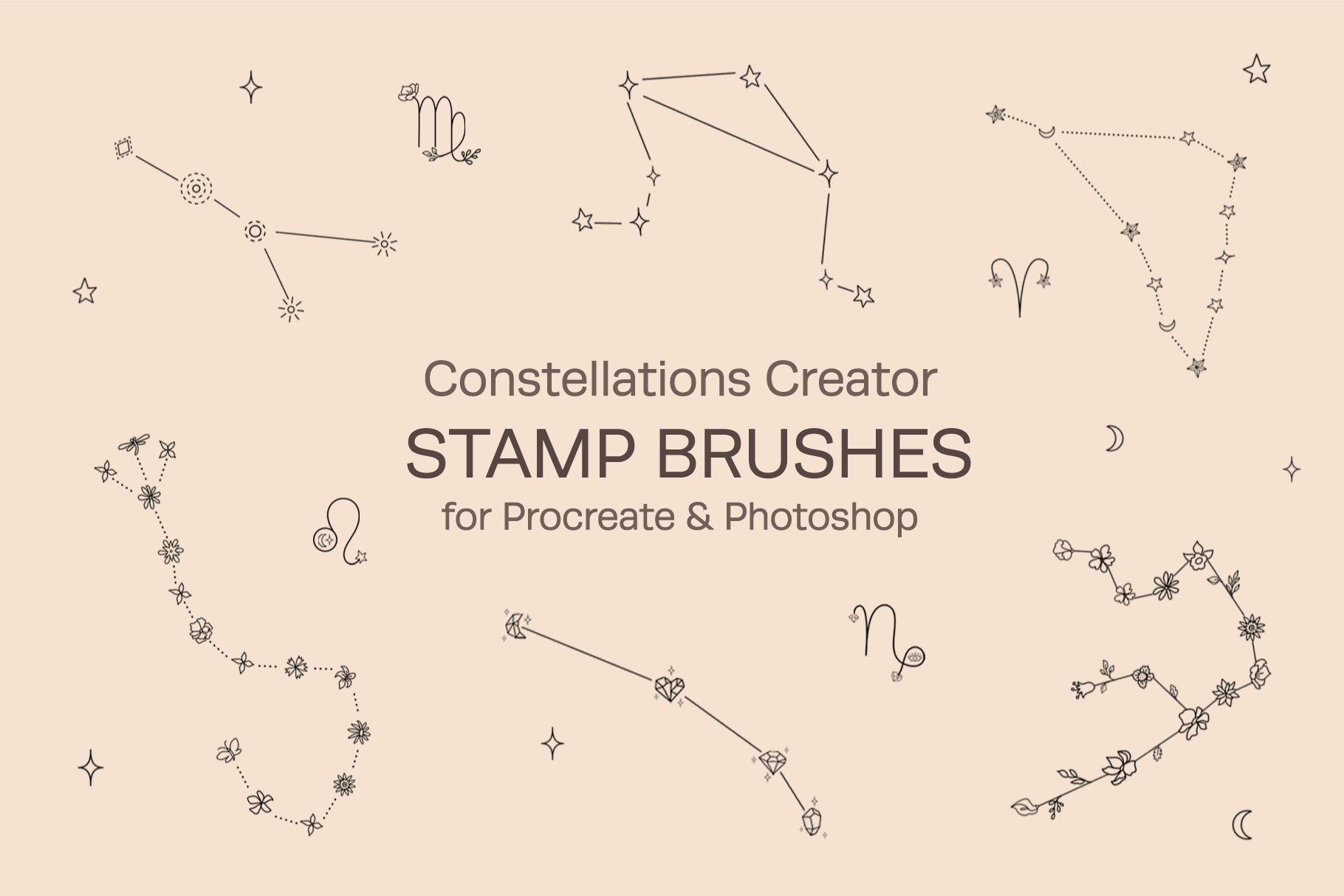 Constellations Procreate Brushescover image.