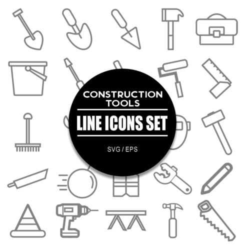 Construction Tools Icon Set cover image.
