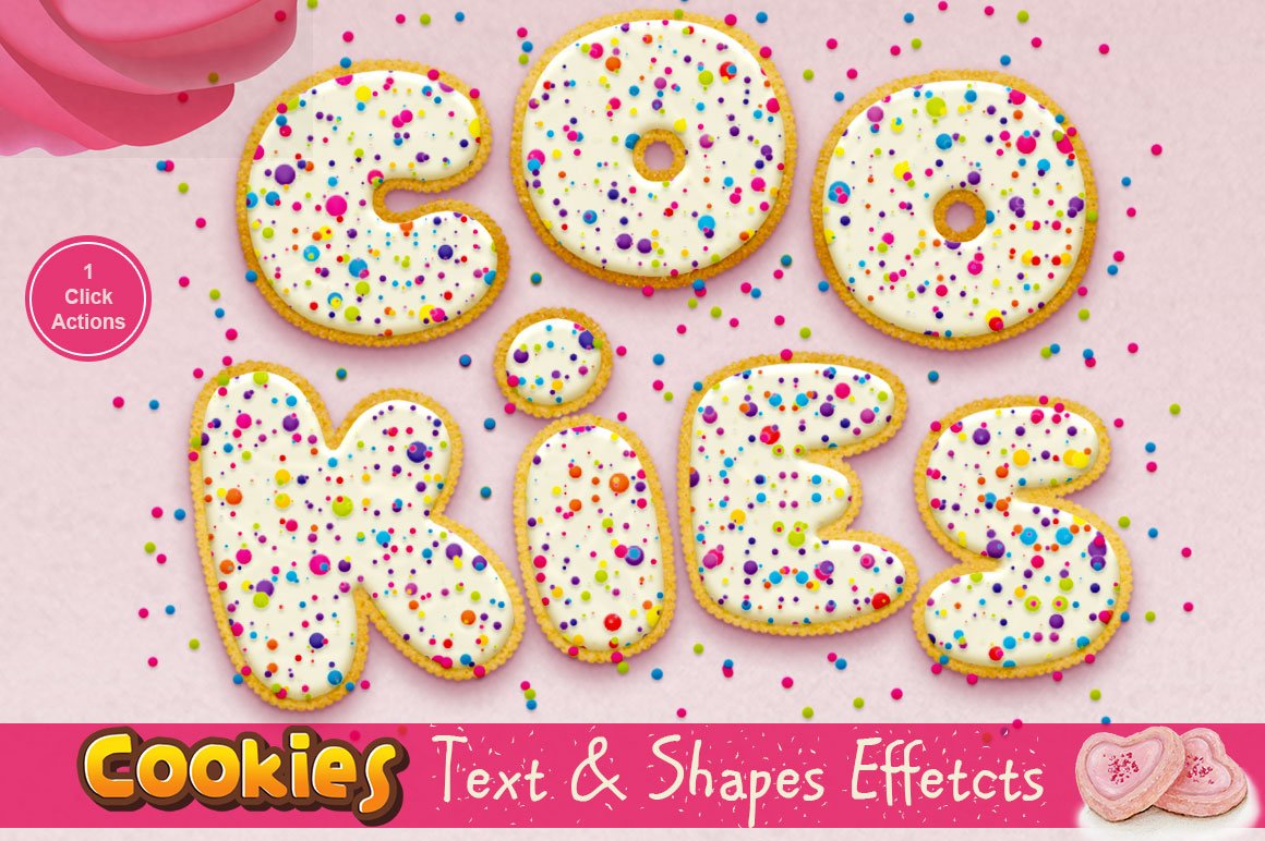 Cookies Text Effect Photoshop Actioncover image.