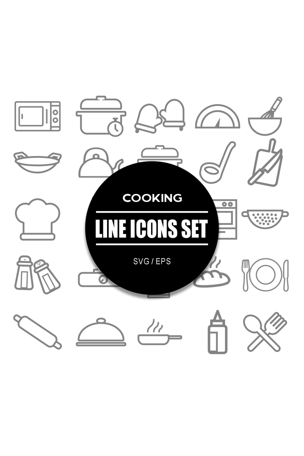 Cooking Icon Set pinterest preview image.