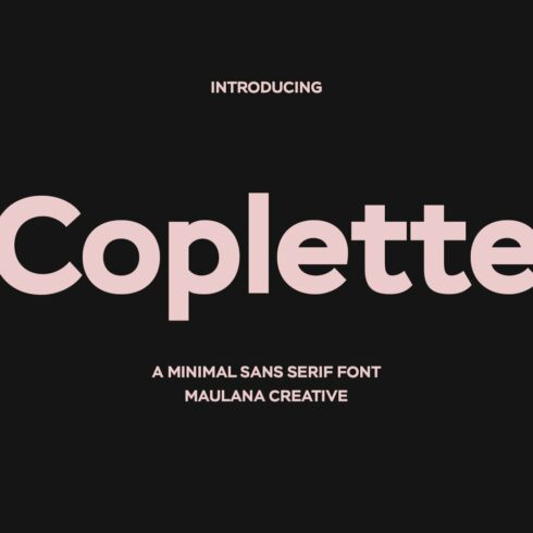 Coplette Minimal Sans Serif Font cover image.