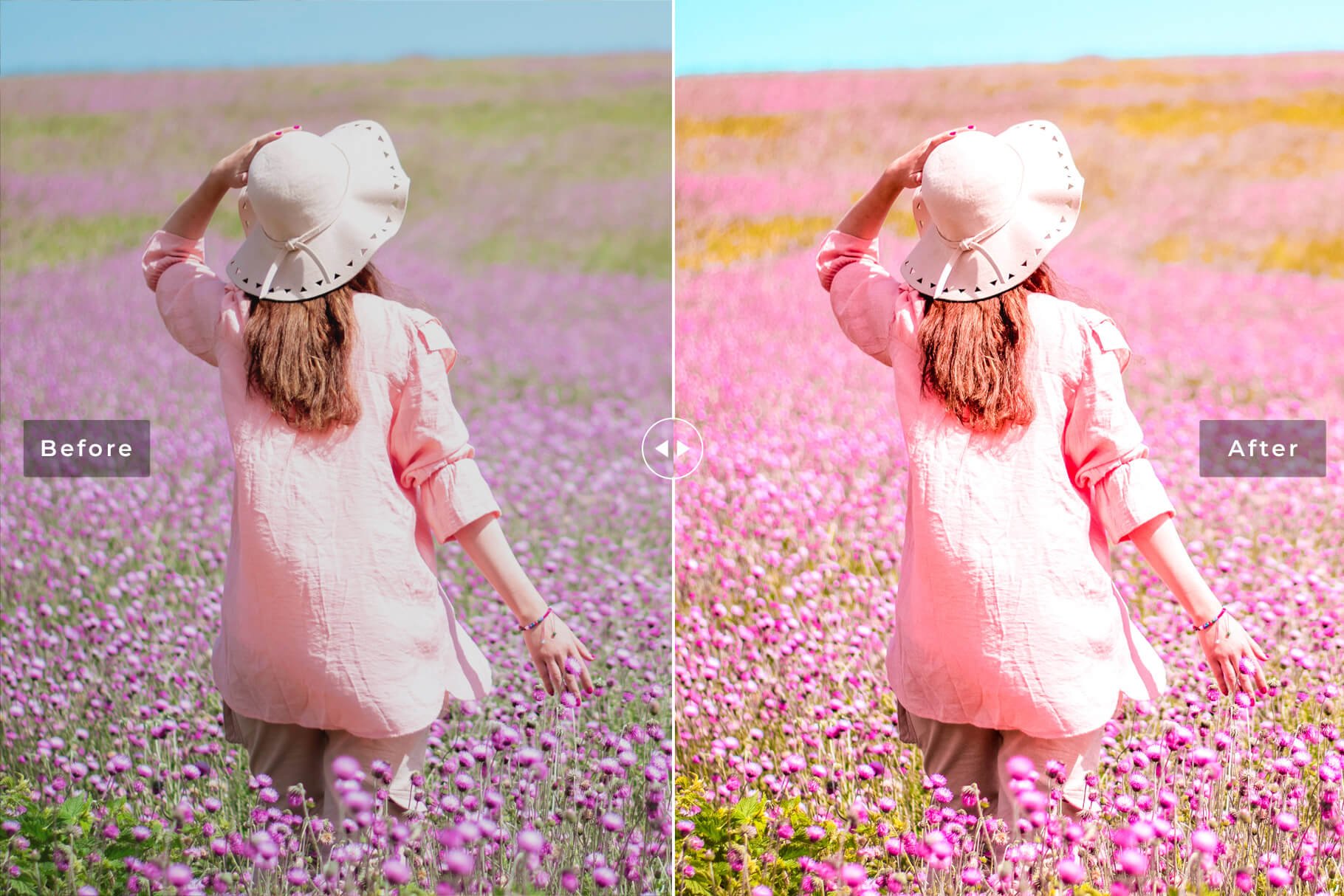 coral pink mobile desktop lightroom presets preview 1 670