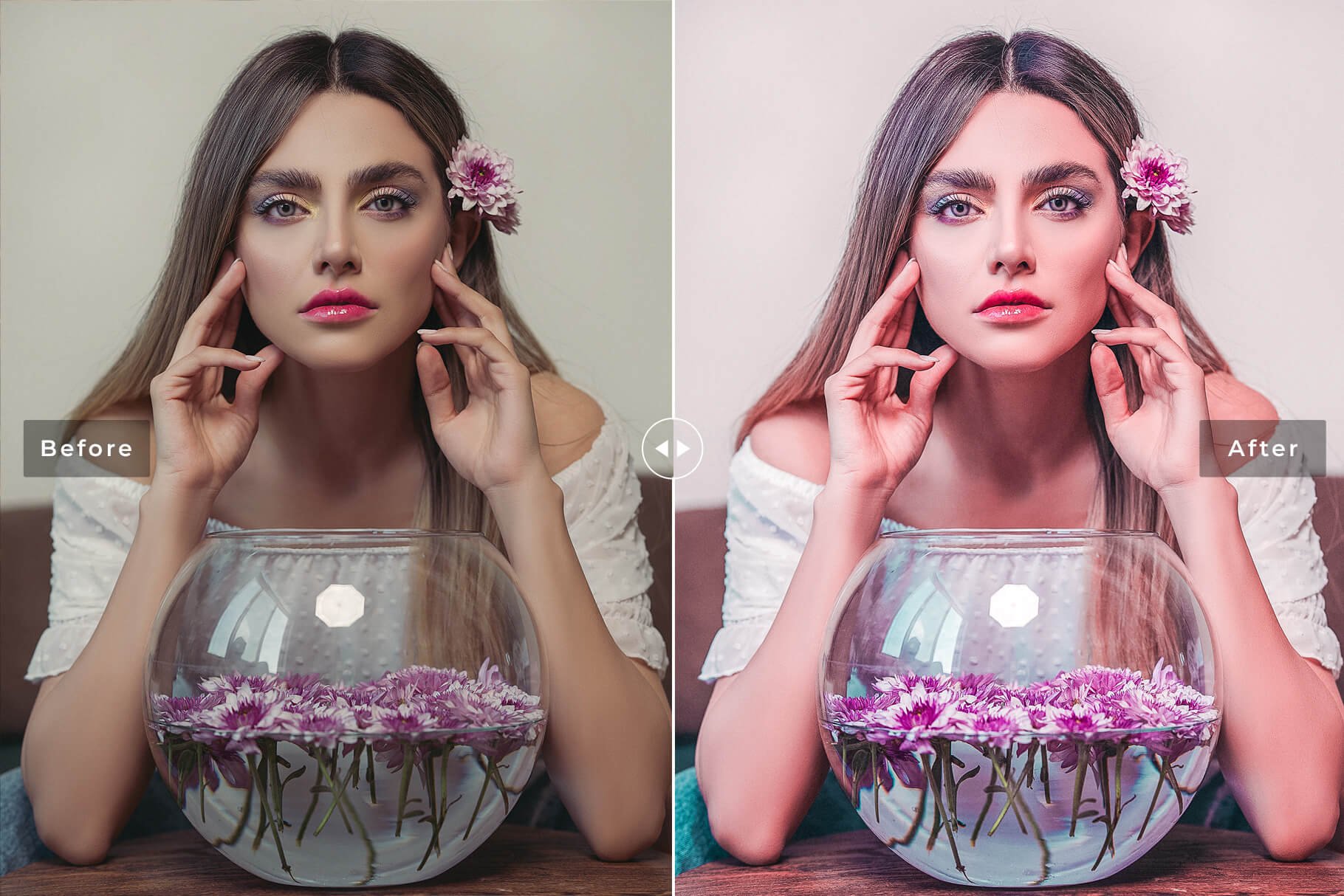 coral pink mobile desktop lightroom presets preview 5 567